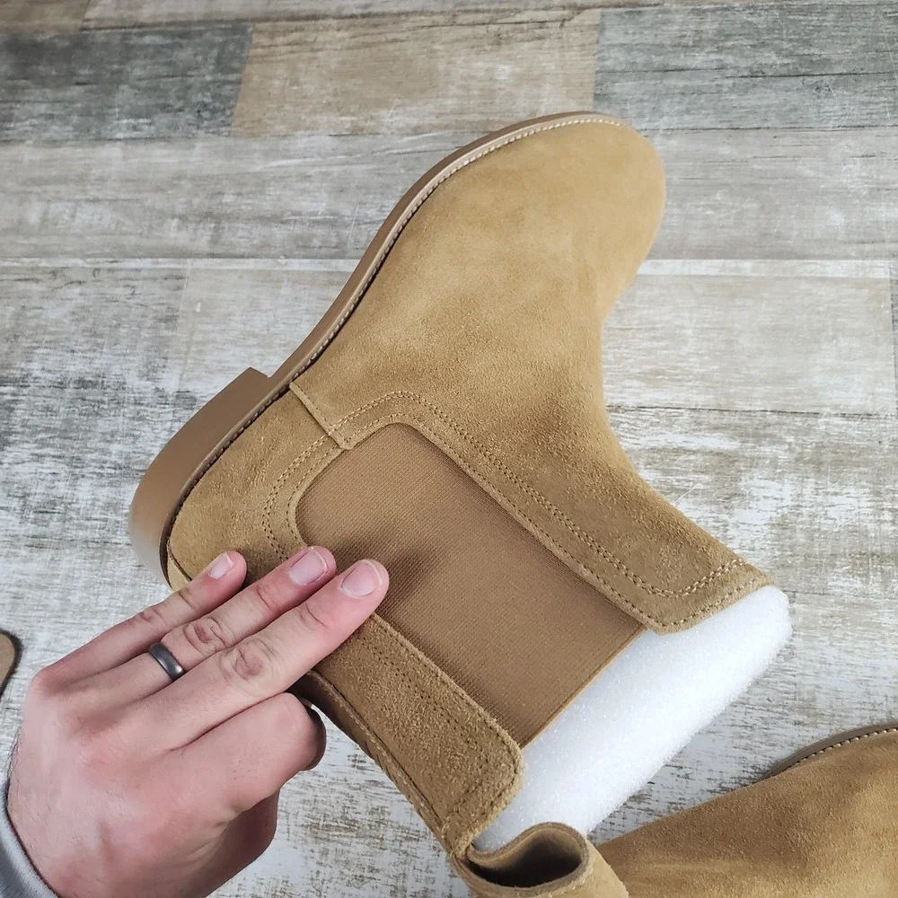 Saint Morta Nomad Mens Chelsea Boots Sz 11 Camel Suede Elastic Panel Slip On